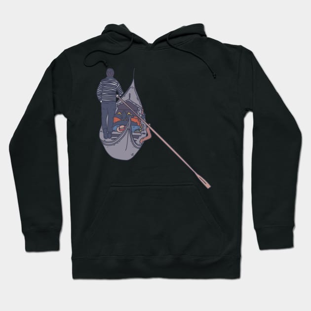 Gondola Boat - Italian Rower - Romantic Venice Hoodie by DeWinnes